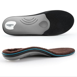 TOPSOLE Winter Warm Wool Insoles with Arch Support, Comfortable and Warm Work Shoe Insoles
