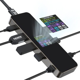 DOCKCASE 8-in-1 USB C Hub with 4K@60Hz HDMI, Gigabit Ethernet Port, 100W PD Power Delivery, 4 USB-A Data Ports, and 1 10Gbps USB-C Data Port for MacBook Air/Pro and More