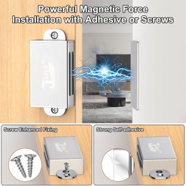 Jiayi 4 Pack Cabinet Magnetic Door Catch Self Adhesive Door Magnets Stainless Steel Strong Magnetic for Kitchen Cupboard Wardrobe Closet Door Closure Drawer Latch