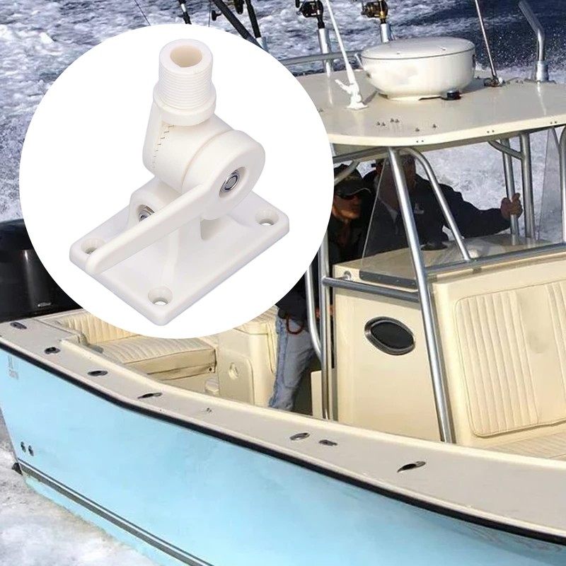 Marine Antenna Mount, Two-Axis Ratchet Marine Antenna Mount, Adjustable ABS