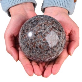 MOGEMT Large Yooperlite Sphere Natural Yooperlite Stone Healing Crystal Ball with Stand Energy Meditation Decor 90-100mm/3.5-3.9"