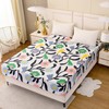 NATURETY Bedding Fitted Sheet with Deep Pocket,Thicken Printed Flower Fabric
