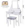 BEWISHOME Vanity Set with Mirror & Cushioned Stool Dressing Table
