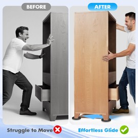 Furniture Sliders for Hardwood Floors, Save 80% Effort Safely and Easily, The Glide Tool Set for Heavy Furniture and Appliances, Reusable Floor Protectors and Moving Pads (16 Pack 3.5" Slider)