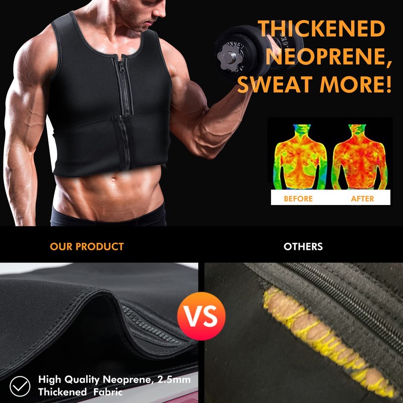 Sauna Vest Waist Trainer for Men - Mens Sauna Suit