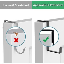 4 Pcs Over Door Hanger, Door Wreath Hanger, Door Hanger for Shoe Storage, Wide Door and Thin Door Door Hook, Solid Metal Door Hanger Can Hold 15kg (Black)