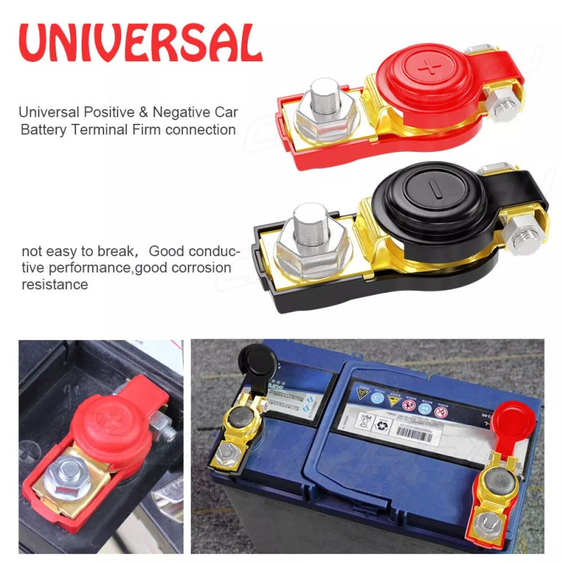 CHUSYYRAY 2 Car Battery Terminal Connector Positive Negative Post Heavy