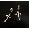 Silver Gold Cross Earrings for Women Men Dangle Gold Huggie