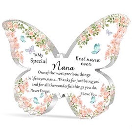 WTOPP Nana Gifts,Nana Birthday Gifts,Nana Butterfly Shaped Plaque,Gifts For Nana,Nana Christmas Mothers Day Thanksgiving Gifts From Grandson Granddaughter