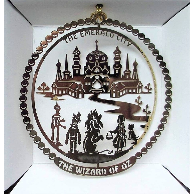 Wizard of Oz Emerald City Yellow Brick Road ORNAMENT Brass
