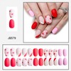 Red Pink Heart Press on Nails Matte Fake Nails Short