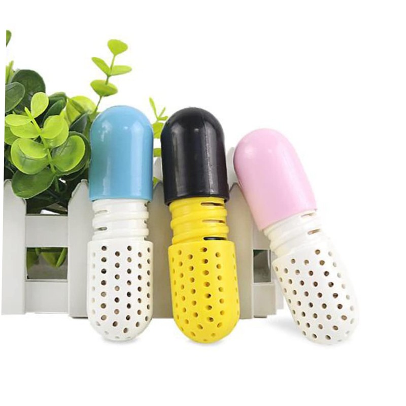 Baluue 2pcs Capsule Shaped Deodorizer Moisture Absorber for Shoes Suitcases
