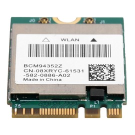 Fosa Tarjeta de Red Inalámbrica BCM94352Z Tarjeta Inalámbrica WiFi de Doble Banda NGFF M.2 Adaptador WLAN Bluetooth4.0 802.11ac con Antena (2 Cables de Antena Externa)