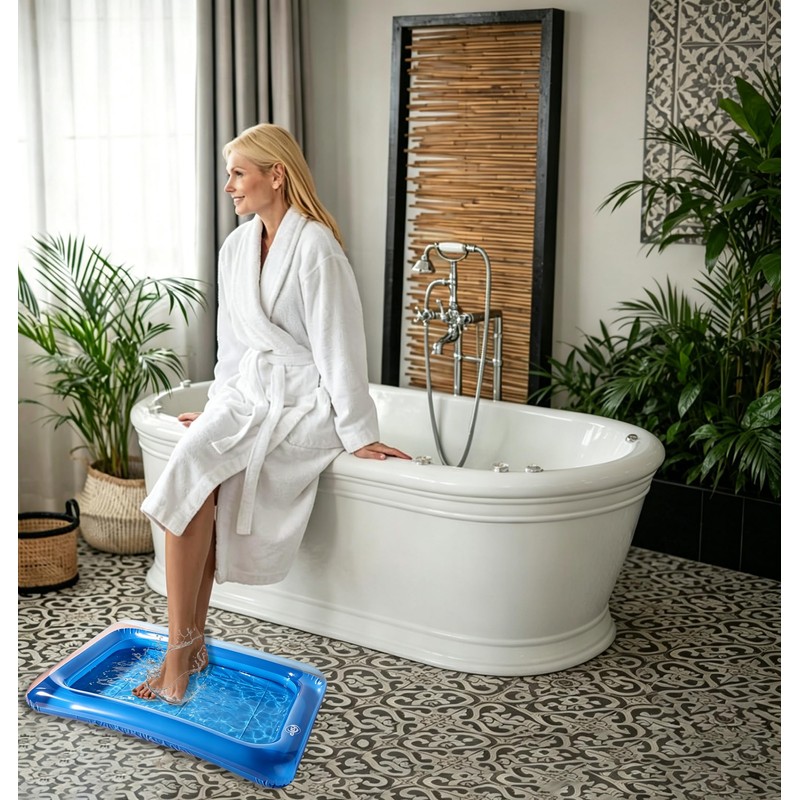Inflatable Pool Foot Bath Basin, Portable Foot Soaking Bath Basin