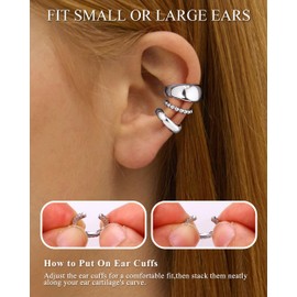 YADOCA Ear Cuff Gold Ear Cuff Earrings Without Ear Hole Earcuffs Silver Helix Cartilage Clip On Wrap Earring Fake Earrings Ear Cuffs Ear Cuff Ear Cuff