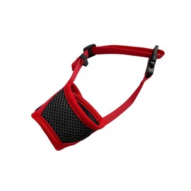 Goodiepet Adjustable Muzzle for Pet Puppy Dog Soft Muzzle for Dog Supplies (Medium, Red)