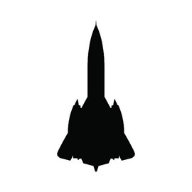 RDW SR-71 Blackbird Sticker - Decal - Die Cut - Skunk Works - Black 1.50" x 2.89"