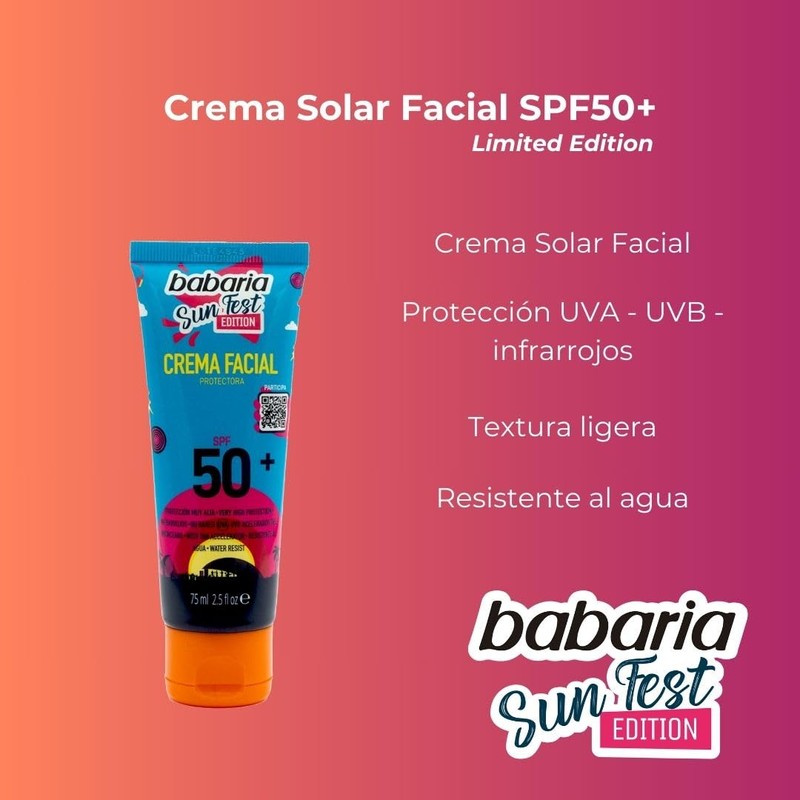 BABARIA Sun Firm Cream Facial Protector SPF50 75 ml