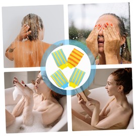 FRCOLOR Simple Bath Skin Mitts 4pcs Bathroom Scrubber Mitts Exfoliating Scrubbers Random Style