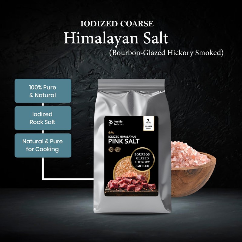 Pacific Pelican Iodized Himalayan Pink Salt – Bourbon Glazed Hickory