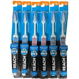 Johnson & Johnson 6 REACH Advanced Design Toothbrushes, Adult, #7213, Compact Extra Soft