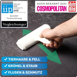 Bluepet® RolloTollo 2.0 Self-Cleaning Lint Roller, Pet Hair Remover for Sofa, Bed & Furniture, Lint Brush for Dog Hair and Cat Hair (5 Pieces (1 Pack))