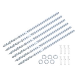 sourcing map 6 Pcs Floating Shelf Brackets Metal Hidden Shelf Support Brackets 8 x 200mm(0.3 x 7.9 Inch) Invisible Shelf Brackets with Screws for Floating Wood Shelves