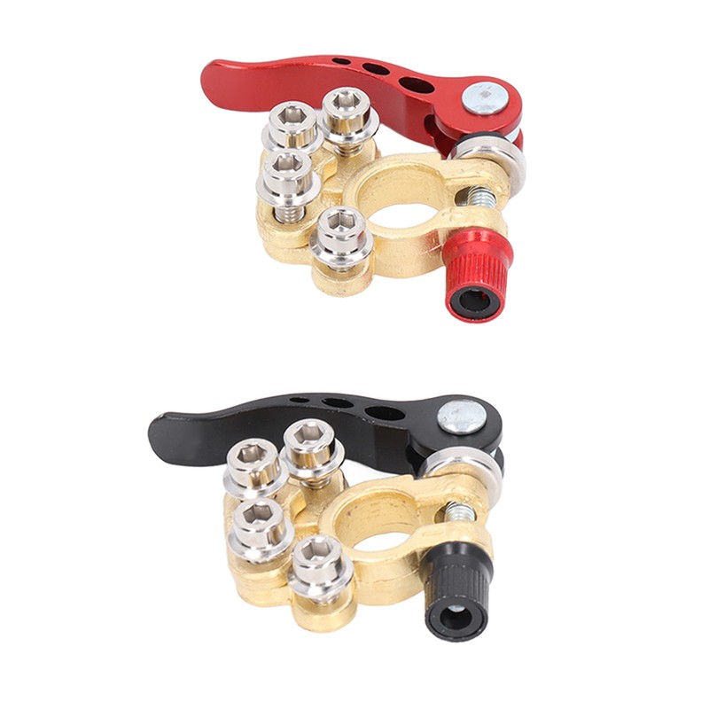 2Pcs Battery Terminal Connectors Car Disconnect 4 Way Positive Negative