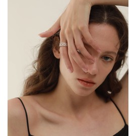 YL Women's Twisted Knot Rings 925 Sterling Silver Cubic Zirconia Infinity Statement Rings-size7