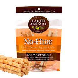 EARTH ANIMAL No Hide Stix Chicken Flavored Natural Rawhide Free Dog Chews Long Lasting Dog Chew Sticks | Dog Treats for Small Dogs and Cats | Great Dog Chews for Aggressive Chewers