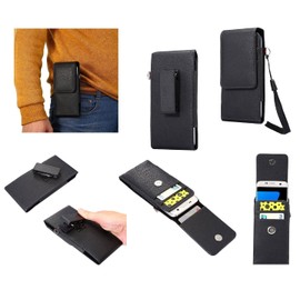 DFV mobile - Leather Holster Case Belt Clip Rotary 360 with Card Holder and Magnetic Closure für Realme 9 5G Speed (2022) - Black