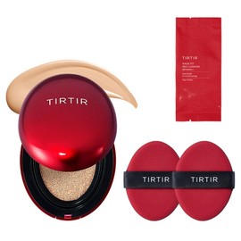 Tyrtir Mask Fit Red Cushion + Refill + Puff 2p Set, 22N Shell Beige, 1 Piece / 티르티르 마스크 핏 레드 쿠션 + 리필 + 퍼프 2p 세트, 22N 쉘베이지, 1개