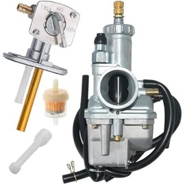 KLF220 Carburetor for Kawasaki Bayou 220 1988-2002，for Bayou 250 KLF250 2003-2011 Carb with Fuel Filter and Fuel Gas Petcock Valve Switch