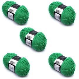 Lexicon Select Pack of 5 x 100g Balls Green Double Knitting Wool - Apple
