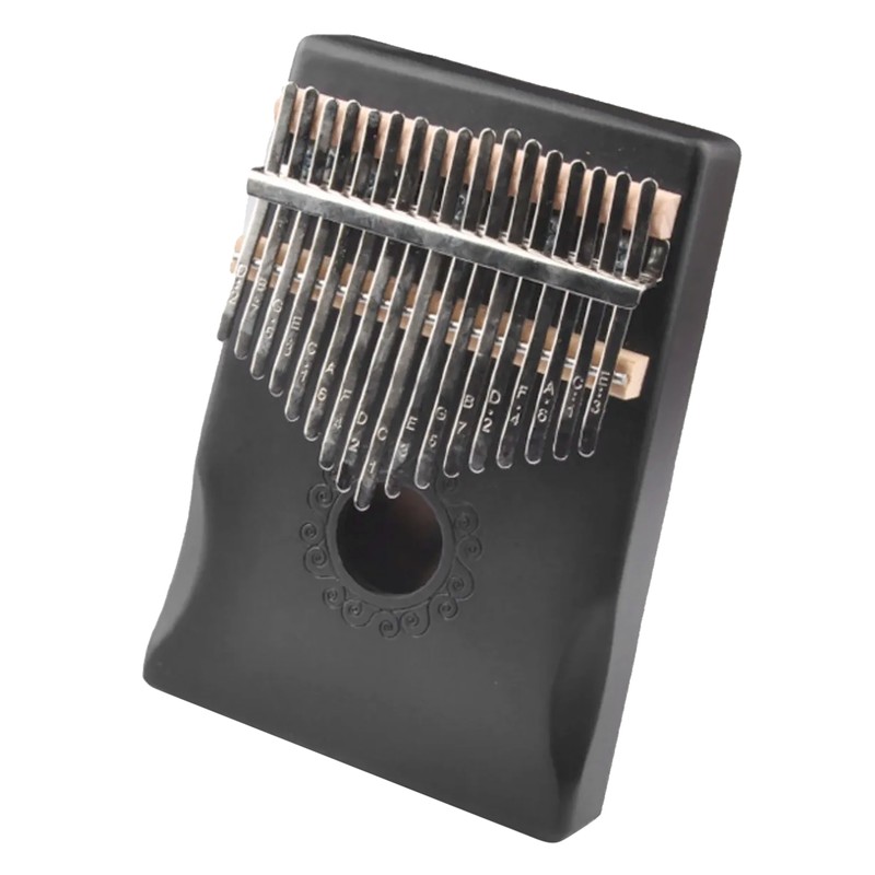 Black 17 Key Kalimba with Tuning Wrench Portable Interesting Wooden