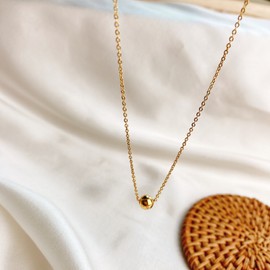 Women's 14k ball chain silver necklace pendant ball chain necklace pendant silver 41cm / 여자 14k 볼 체인 은 목걸이 팬던트 볼 체인 목걸이 팬던트  실버 (Silver)  41cm