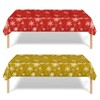 2 Pack Christmas Tablecloths Plastic Rectangle Table Covers,137*274cm Gold and