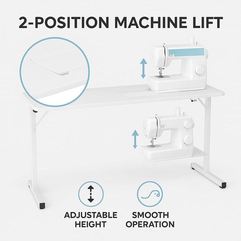 Ergode Gidget I Sewing Table – 2-Position Lift, Sturdy Steel