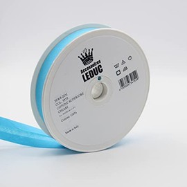 Leduc Cotton Bias Binding Binding 20 Metres 30 Colours Double Stitched 8 + 20 + 8 mm Italian Quality Turquoise 5553