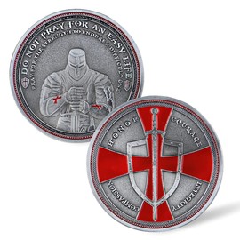 Glamtune The Knight Templar Challenge Coin Red Cross Religious Commemorative Coin Collection Gift