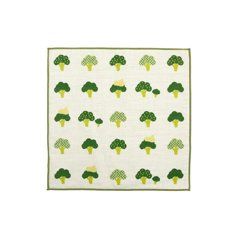 Hamamonyo Washed Towel Handkerchief, Morimori Broccoli, Green