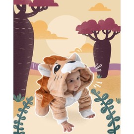 corimori Fluffy Baby Animal Costumes with Zip (90-150 cm Height), Lion Oliver