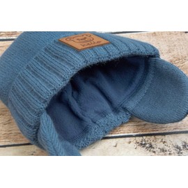 CiuchCiuch Baby Hat and Scarf Set with Ears Hello - Winter Hat Girls Boys Baby Children - For Christmas - Christening - Knitted Hat with Fleece Lining Beanie, blue