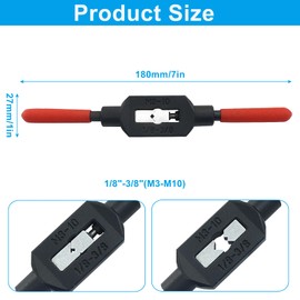 Aracombie Adjustable Tap Wrench Handle for 1/8"-3/8" (UNC/UNF) / Metric M3-M10 Taps, Durable Thread Tap Holder with Comfortable Grip, Ideal for Machinist Repair and Manual Tapping Operations