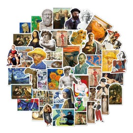 MUSHI 100 Stickers y pegatinas de ARTE, con diseños Únicos para Electrónicos, Laptops, Termos, Celulares, Guitarras, Patinetas, etc. Calcomanias Decorativas (Arte, Paquete con 100)