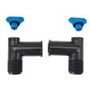 Pair Exhaust Manifold 90 Degree Fitting Drain Plug Elbow Replace