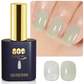 YTD Likomey Nude Gel Nail Polish,15ml Sheer Light Green Translucent Neutral Jelly Salon Home DIY Nails Art Manicure UV Nail Gel Varnish,LS448