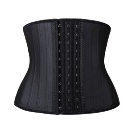 YIANNA Waist Trainer Women Body Shaper Short Torso Latex 25 Steel Boned Corset Cincher Shapewear Sport Trimmer Belt Girdle 110299 3XL
