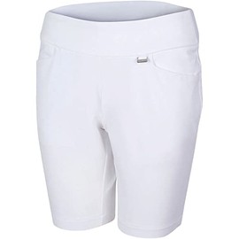 Greg Norman Gn Collection Women's Elastic Back 19" Golf Shorts White L