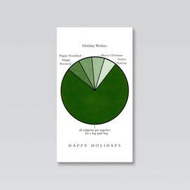 Quiplip Funny Holiday Christmas Hanukkah (6-Pack) Greeting Card, White 6 Pack